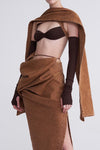 OUDE WAAG Washing denim shawl top OW-23SS-TP02 reddish brown